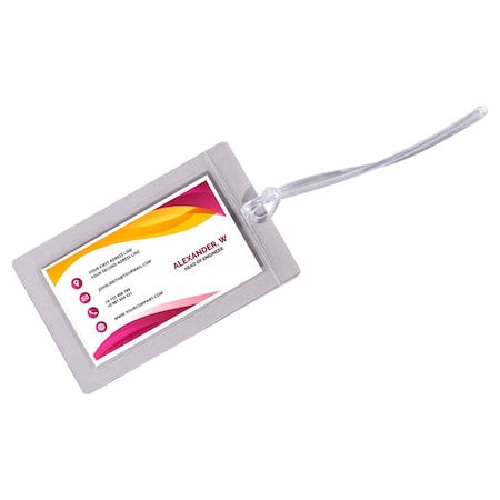 C-Line Products Super Heavyweight Cleer Adheer Luggage Tag, wStraps, 10PK Set of 5 PK, 50PK 65107-BX